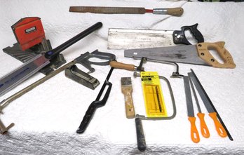 Collection Of Saws Hacksaw, Stanley And Japanese Pull Saws