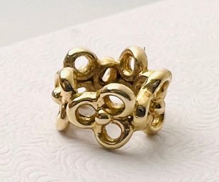 AUTHENTIC PANDORA 14K GOLD TRINITY FLOWER SPACER CHARM