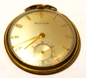 Mid Century Gold Filled Bulova Men's Pocket Watch Sweep Second Hand