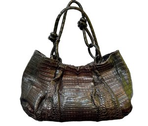 Nancy Gonzalez Crocodile Double Strap Shoulder Bag