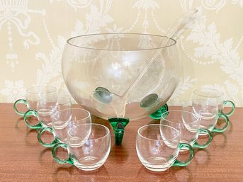 A Vintage Crystal Punch Bowl Set