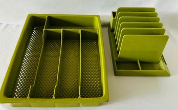 Vintage Avacado Green Desk Organizers - Fun!