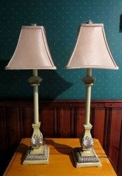 Pair Of Matching Table Lamps - In Working Condition