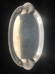 The Wilton Company Scalloped Handle Pewter Serving Tray