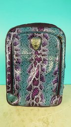 Kathy Van Zeeland Bag Purple Python Suitcase