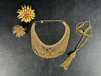 A Fantastic Selection Of Vintage Faux-Gold Jewelry