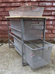 Elfa Metal Mesh 2-Drawer Small Storage Baskets W/Extra Basket On Top