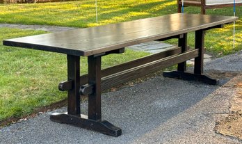 A Bespoke Quarter Sawn Oak Mission Style Trestle Table - 10' Long!