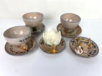 Whimsical Stoneware Judaica Vessels (5)