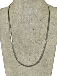 Vintage Sterling Silver Herringbone Chain Necklace 18' Long