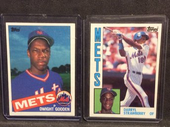 1984 Topps Darryl Strawberry Rookie & 1985 Topps Dwight Gooden Rookie - M