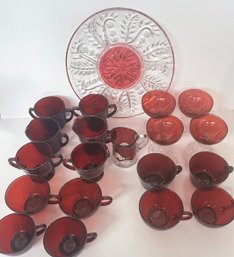 Beautiful Lot Of Cranberry Glass