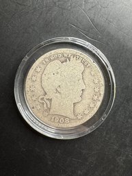 1908-O Silver Barber Quarter