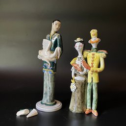 A Pair Of Porcelain Figurines - Gort And Oskar