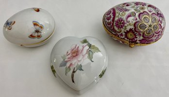 Limoges Covered Trinket Boxes (3)