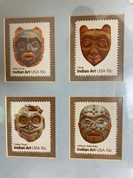 Framed Set Of Indian Art Stamp Prints