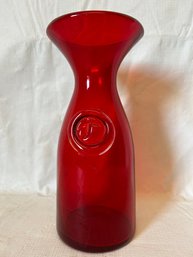 Vintage Mid Century Modern Cranberry Blown Glass Wine Carafe