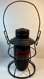 Antique Adlake Kero Red Globe Railroad Lamp