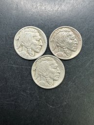 3 Buffalo Nickels 1926, 1927, 1928