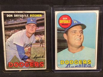 1967 & 1969 Topps Don Drysdale Cards - M