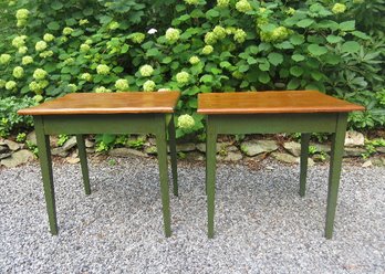 Pair Of Handcrafted Pine Side Tables From J.w. Harrington, Maine