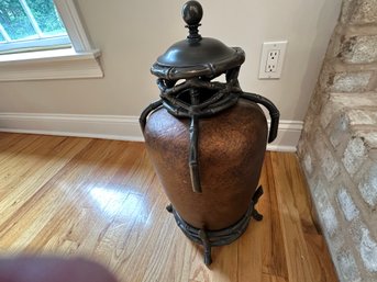 Metal Trimmed Urn  By Decorative Crafts - Custom Crafts