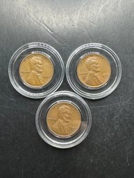 3 Wheat Pennies 1947, 1947-D 1947-S