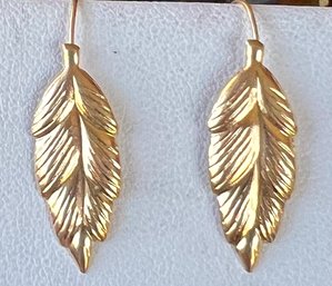 PETITE 14K GOLD LEAF EARRINGS