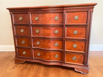 A Large Paneled Mahogany Chest Of Drawers By Stanley Furniture