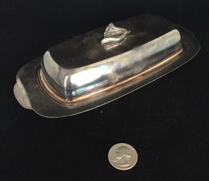 Silver Plated Rectangular Butter Dish With Lid