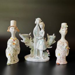 Porcelain Candle Holders - Italian And Rosenthal