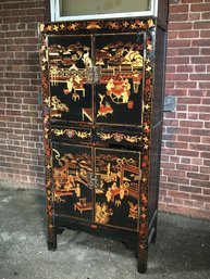 Beautiful Vintage Chinoiserie Style Cabinet - All Hand Painted - Very Functional - Overall Very Nice  All Wood