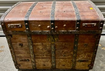 Vintage Wooden Trunk With Eagle Insignia