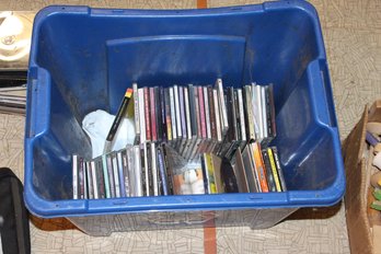 Blue Bin Of CD Organizers (full) Plus Other CD/s And Cases