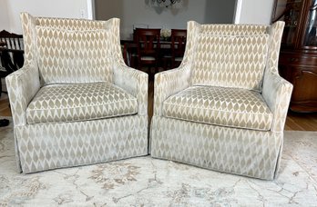 Pair Of Lillian August Swivel Chairs - Champagne