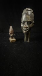 Pair Of Wood Carved Bust Statues