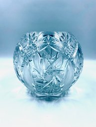 Stunning Vintage Cut Crystal Pinwheel Rose Bowl