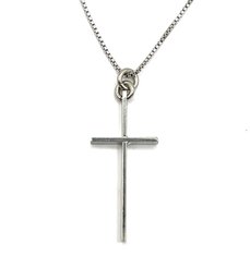 Vintage Sterling Silver Chain And Cross Pendant