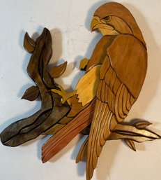 Wooden Falcon Wall Hanging