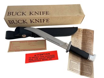 Vintage BUCK 120 Fixed Blade Hunting Knife W Original Sheath Original Box Made In USA 1967