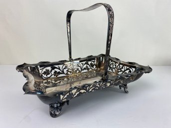Silver Plated Rectangular Reticulated Basket