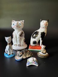 A Collection Of Porcelain Cat Figurines