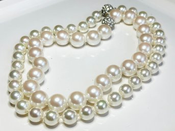 A Pair Of Vintage Costume Pearl Necklaces