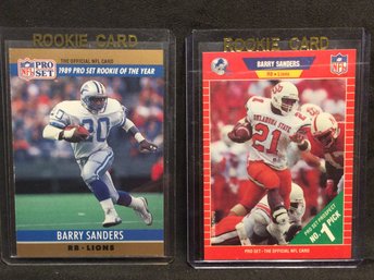 1989 & 1990 Pro Set Barry Sanders Cards - M