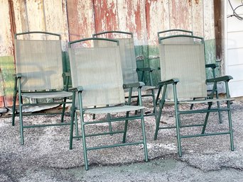 A Set Of 5 Metal And Mesh Outdoor Chairs