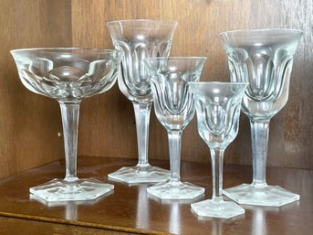 A Large Vintage Stemware Set By Moser Glass