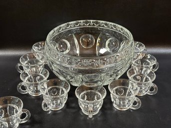 A Lovely Vintage Punch Set By Colony Glassware, Classique Pattern