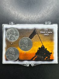 3 U.S. Steel Cents 1943, 1943-D, 1943-S