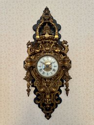 19th C. French Facq Durdan, Lille Gilt Bronze Wall Clock