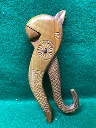 Vintage Carved Wood Cat Nut Cracker. Yes Shipping.